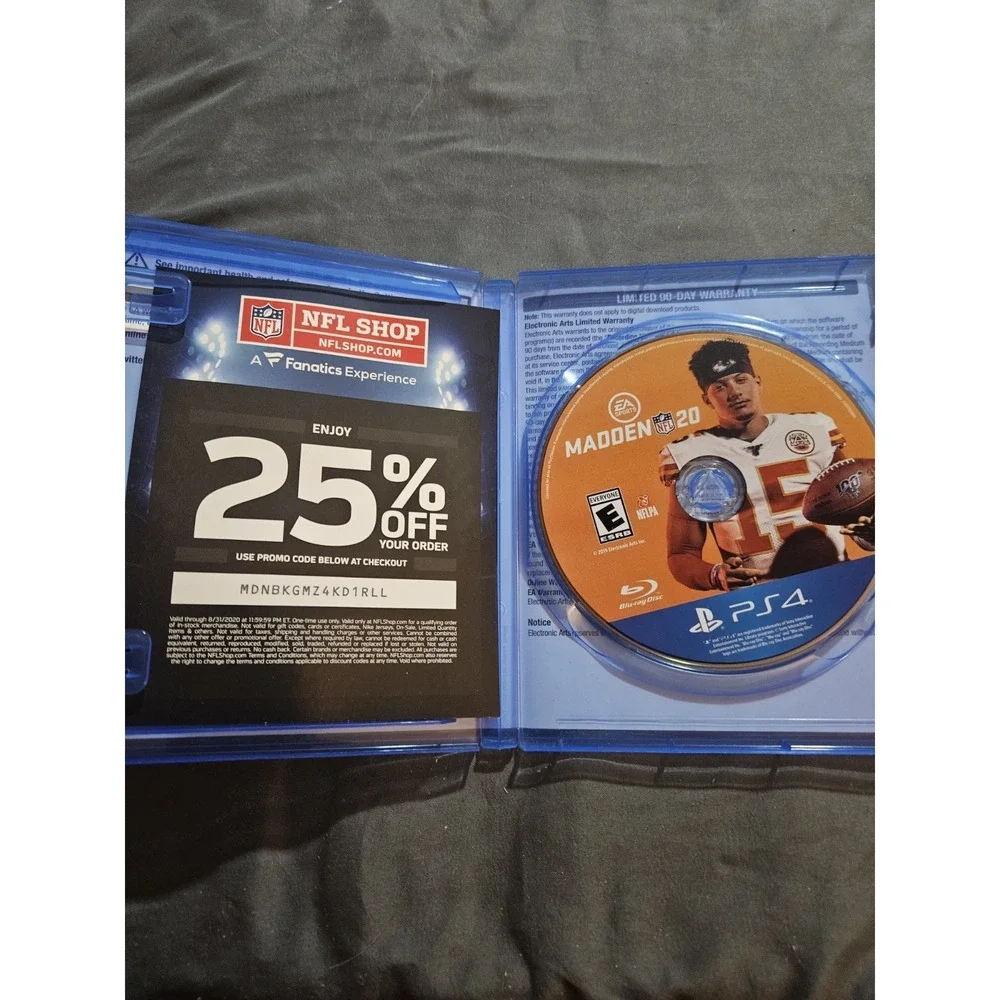Madden‎ NFL 20 Sony PlayStation 4 PS4 EA Sports Patrick Mahomes II Football Game